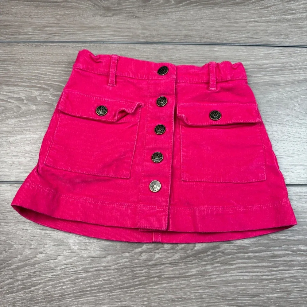 Crewcuts Girls Skirt Corduroy Button Front Mini Pink Size 5